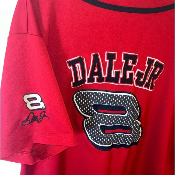 Dale Earnhardt Jr Winner’s Circle Budweiser Baseball Jersey Tshirt Red Mens 2XL - Picture 6 of 6